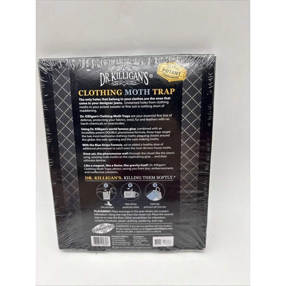 Dr. Killigans Clothing Moth Traps Advanced Formula Pheromone Closets Car 6 Pack
